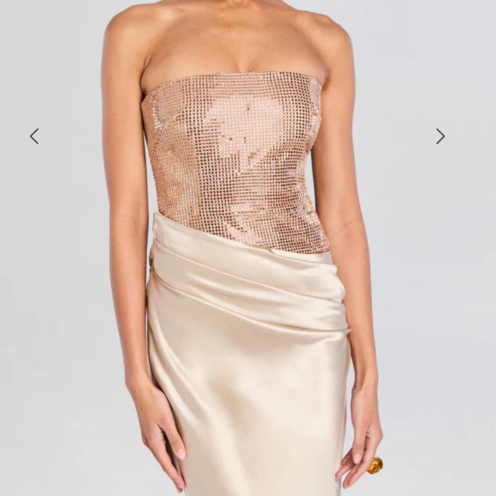 Retrofete Alexandra Dress wedding guest dress champagne